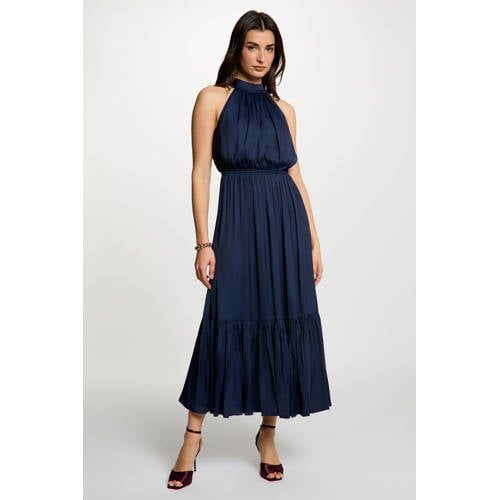 Morgan Satijnen Zomerjurk Donkerblauw