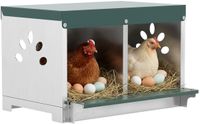 PawHut nestkastjes - gegalvaniseerd staal - 54,5x42,5x35,5 cm - zilver