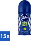Nivea Men Fresh Power Déodorant Roller - 50 ml - Lot économique - 15 pièces