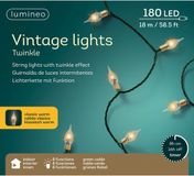 Lumineo Vintage kerstverlichting - 180 led lampjes - klassiek warm wit - 18 m - 8-functies