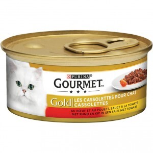 Gourmet Gold Les Cassolettes Duo van vlees in tomatensaus 1 tray 24 blikken