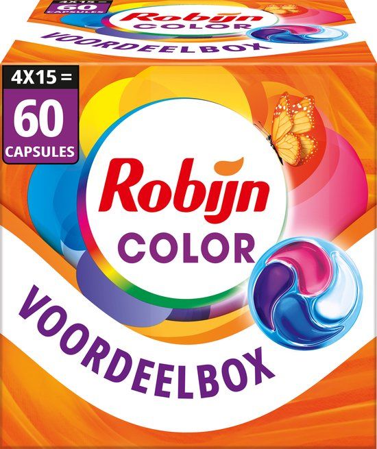 Robijn Wasmiddel - 4-in-1 Wascapsules - Color - 60 Wasbeurten