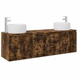 vidaXL Badkamerkastenset 3 st Gerookt eiken 49,5 x 44,5 x 66 cm