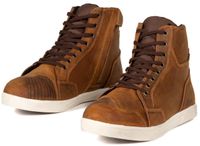 MOTOBLOUZ CLAYTON Motorschoenen voor heren, CE-gecertificeerd EN 13634, leer, versterkingen, ritssluiting en veters, antislipzool | renfort malléoles, renfort sélecteur