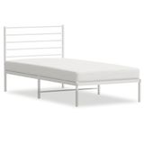VidaXL Bedframe met hoofdbord metaal wit 80x200 cm
