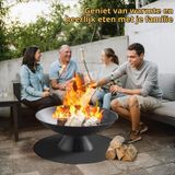 Merkloos Vuurvaste mat vuurschaal - Rond - 91 cm - Zwart - Brandbeschermingsmat