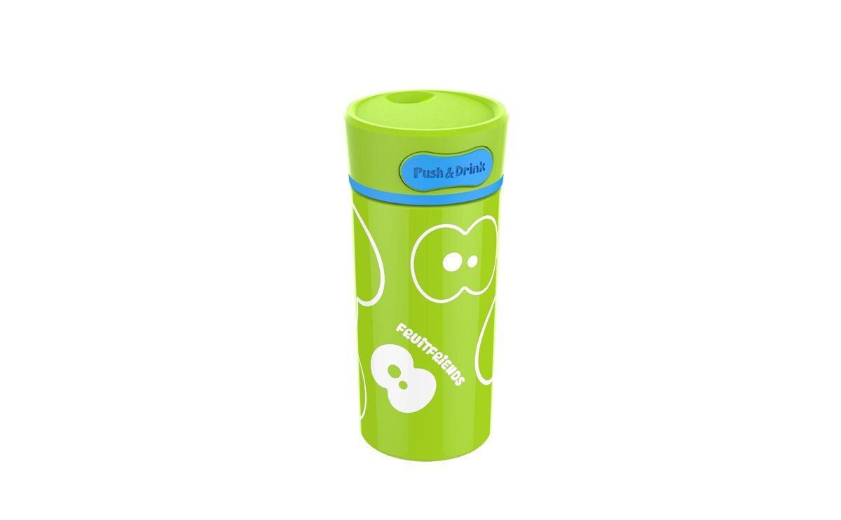 FruitFriends Drinkbeker Push - RVS - 300 ml - Lime Groen