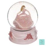 Atmosphera Muzikale sneeuwbal "Princess" Roze 14x14x10cm