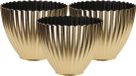 Othmar Decorations Plantenpot/bloempot - 3x - binnen - kunststof - goud - D11 x H11 cm