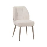 LABEL51 Liam Eetkamerstoel - Naturel - Stof - Taupe Metaal
