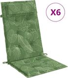 vidaXL Stoelkussens Hoge Rug Bladpatroon Oxford Stof 6 stuks