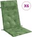 vidaXL Stoelkussens Hoge Rug Bladpatroon Oxford Stof 6 stuks