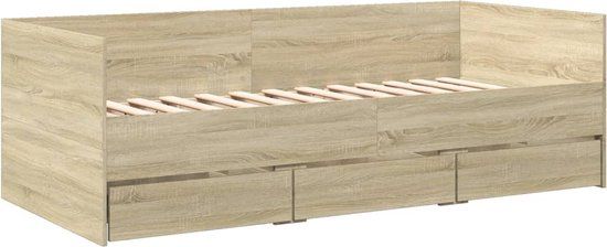 vidaXL Slaapbank met Lades Sonoma Eikenkleurig 75x190 cm