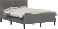 vidaXL Bedframe met matras Donkergrijs 140 x 190 cm Fluweel