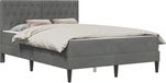 vidaXL Bedframe met matras Donkergrijs 140 x 190 cm Fluweel