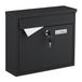 Merkloos Relaxdays Wandbrievenbus met slot - 31 x 36 x 12 cm - metaal - zwart