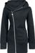 R.E.D. by EMP R.E.D. Rock-Engineered Design Zwarte lange sweater met asymmetrische rits, grote capuchon en handzakken - Dames - L