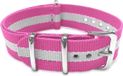 Max Bracelet de montre 5 NTS011 Nato Bracelet de montre - Ø18 mm - Rose clair / Blanc / Argenté