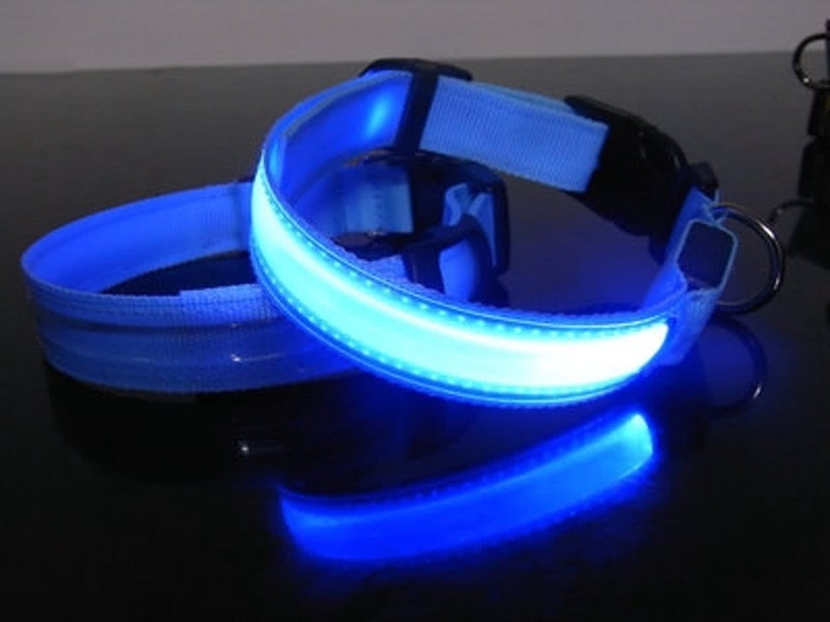 Letforpets Led hondenhalsband Blauw Medium 40 - 48 cm