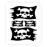 Quattroerre 15760 sticker voor auto doodshoofd piraat folie, zwart