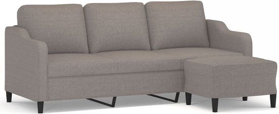 vidaXL Driezitsbank met voetenbank 180 cm stof taupe