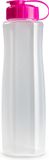 Plasticforte Bouteille d'eau en plastique 1500 ml transparent avec bouchon rose