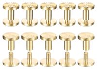 Chicago Chicago-schroeven, messing, 4x7x10 mm, met bloemmotief, 10 stuks