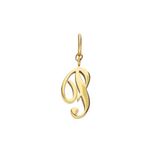 Lucardi Dames Stainless steel goldplated letterhanger - P - Staal - Goudkleurig