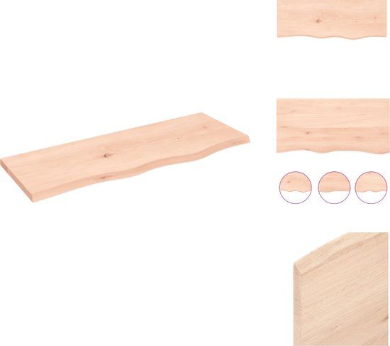 vidaXL Wandschap 80x30x2 cm onbehandeld massief eikenhout