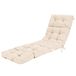 GRAFFY Loungestoelkussen, 182,9 x 55,9 x 10,2 cm, terraschaise loungekussen met 4 snaren, verdikt ligkussen met waterdicht ontwerp, getufte terrasfauteuil voor buiten en binnen (beige)