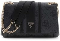 GUESS Noelle II Convertible Xbody Flap Bag Coal Logo donkergrijs