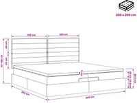vidaXL Ottoman bed met matras met hoofdeinde Blauw 200 x 200 cm Stof