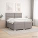 vidaXL Boxspringbed met matras met hoofdeinde Taupe 200 x 200 cm Stof