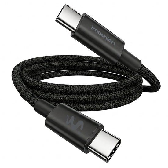 imoshion Braided USB-C naar USB-C kabel 100W - 0,5 meter - Zwart