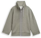 Tom Tailor Scuba-sweatjack met boxy pasvorm - Maat M - cloudy green melange