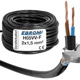 Kunststof Icecat Kunststof slangleiding ronde LED kabel H05VV-F 2x1,5 mm² zwart