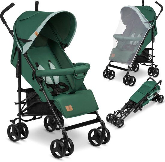 Lionelo Elia Buggy - Groen - Lichtgewicht 7kg - 6 maanden - 6 jaar - Inclusief Voetenzak en Muskietennet