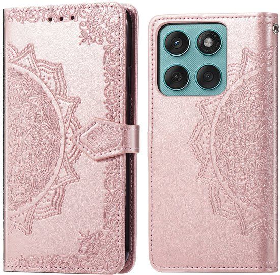 imoshion Hoesje - Geschikt voor Motorola Moto G57 Power - Mandala Bookcase - Rosé Goud