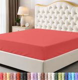 Utopia Bedding Queen Hoeslaken - Onderlaken - Diepe zak - Zachte Microfiber -Krimp- en vervagingsbestendig, Gemakkelijk te onderhouden - Alleen 1 hoeslaken (koraal)