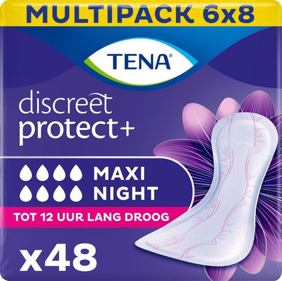 TENA Discreet Protect+ Maxi Night - verbanden voor urineverlies - 48 stuks