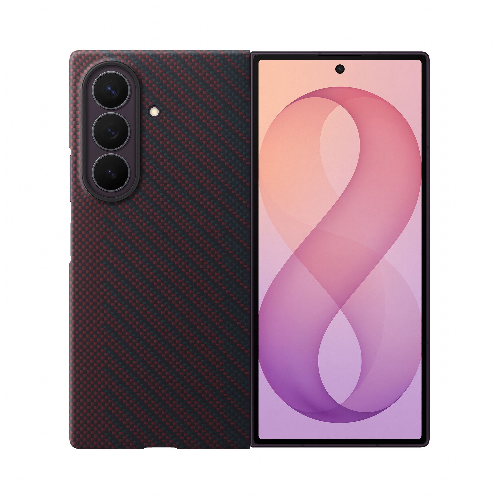 Samsung Galaxy Z Fold8 Ultra Carbon Magnet Hoesje - Rood