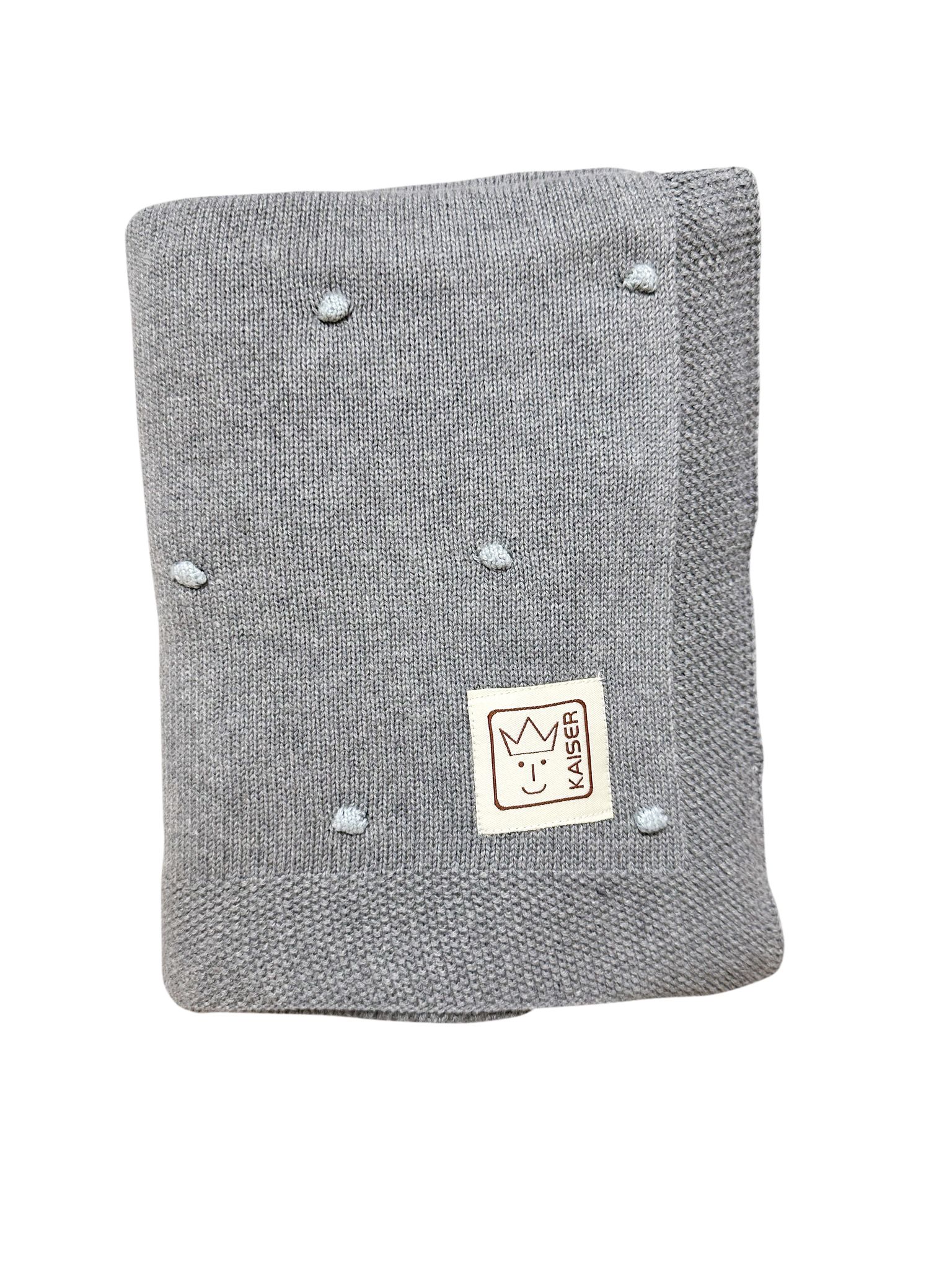 Kaiser KNOTS Baby Blanket Wrap - Grey - 80 x 100 cm - 100% Organic Cotton