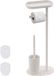 Merkloos Relaxdays Toiletbutler - 67 cm - met plankje - 2 reserve borstelkoppen - wit