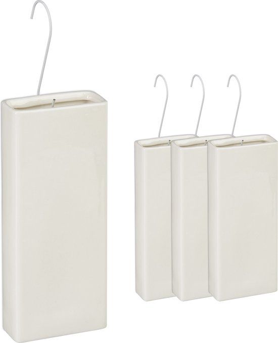 Relaxdays Luchtbevochtiger - Set van 4 - Waterverdampers - Wit