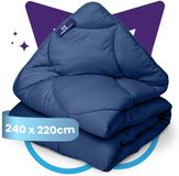 Slaapspeciaal Eazydekbed Essential Navy - Dekbed zonder Overtrek - Wasbaar Dekbed - Hoesloos Dekbed - All Year Dekbed - 2 in 1 Dekbed - Dekbed met Vaste Overtrek - Gekleurd Dekbed - 240x220 cm