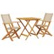 vidaXL 3-delige Bistroset poly rattan en massief hout beige