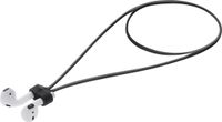 kwmobile magnetische band geschikt voor Apple Airpods 1 / 2 / 3 / 4 / Pro 1 / Airpods Pro 2 - Siliconen strap voor draadloze oordopjes - 80 cm lang - In zwart