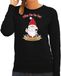 Bellatio Decorations foute kersttrui/sweater dames - Wijn kabouter/gnoom - zwart - Doordrinken XL