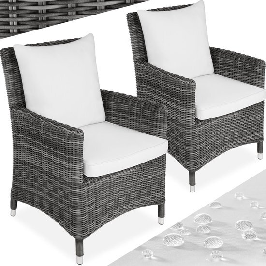 Tectake - set van 2 luxe Wicker stoelen - Sanremo - 404630