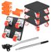 Kit de transport de meubles - Lève-meubles et rouleaux de transport - Capacité de charge 200 kg - Acier au carbone/PP/PVC - Convient aux meubles lourds - Orange